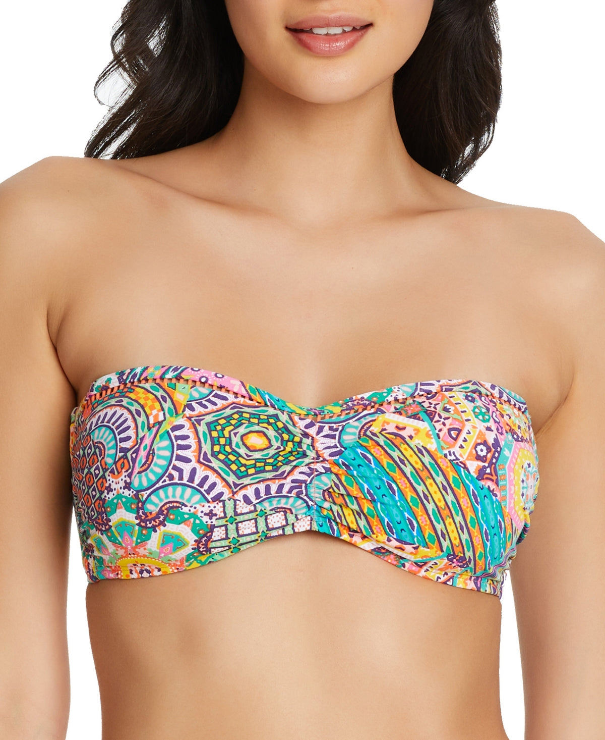 Bleu Rod Beattie MULTI Seriously Sunny Bandeau Bikini Swim Top  US 14 - Bellso